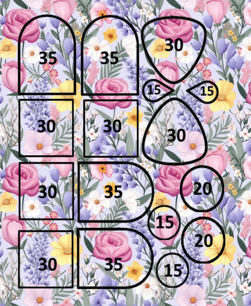 Chalky Pastel Flowers clay transfer sheet B562