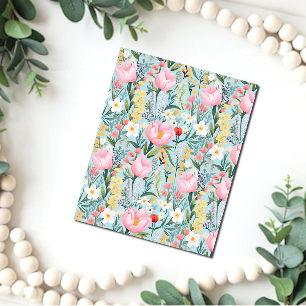Chalky Pastel Flowers clay transfer sheet B563
