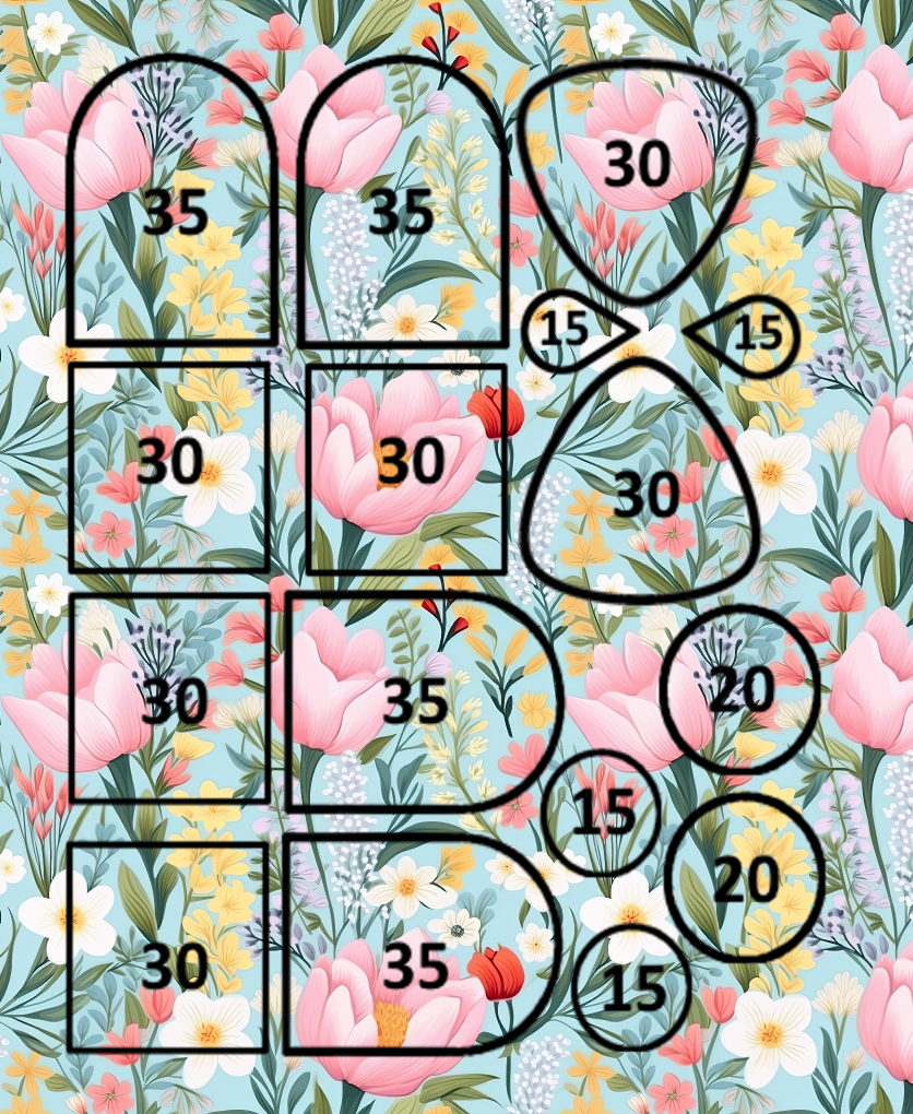 Chalky Pastel Flowers clay transfer sheet B563
