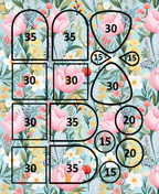 Chalky Pastel Flowers clay transfer sheet B563