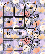Chalky Pastel Flowers clay transfer sheet B564