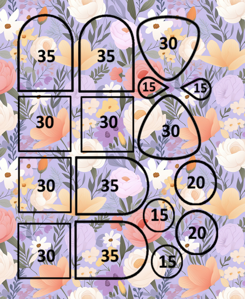 Chalky Pastel Flowers clay transfer sheet B564