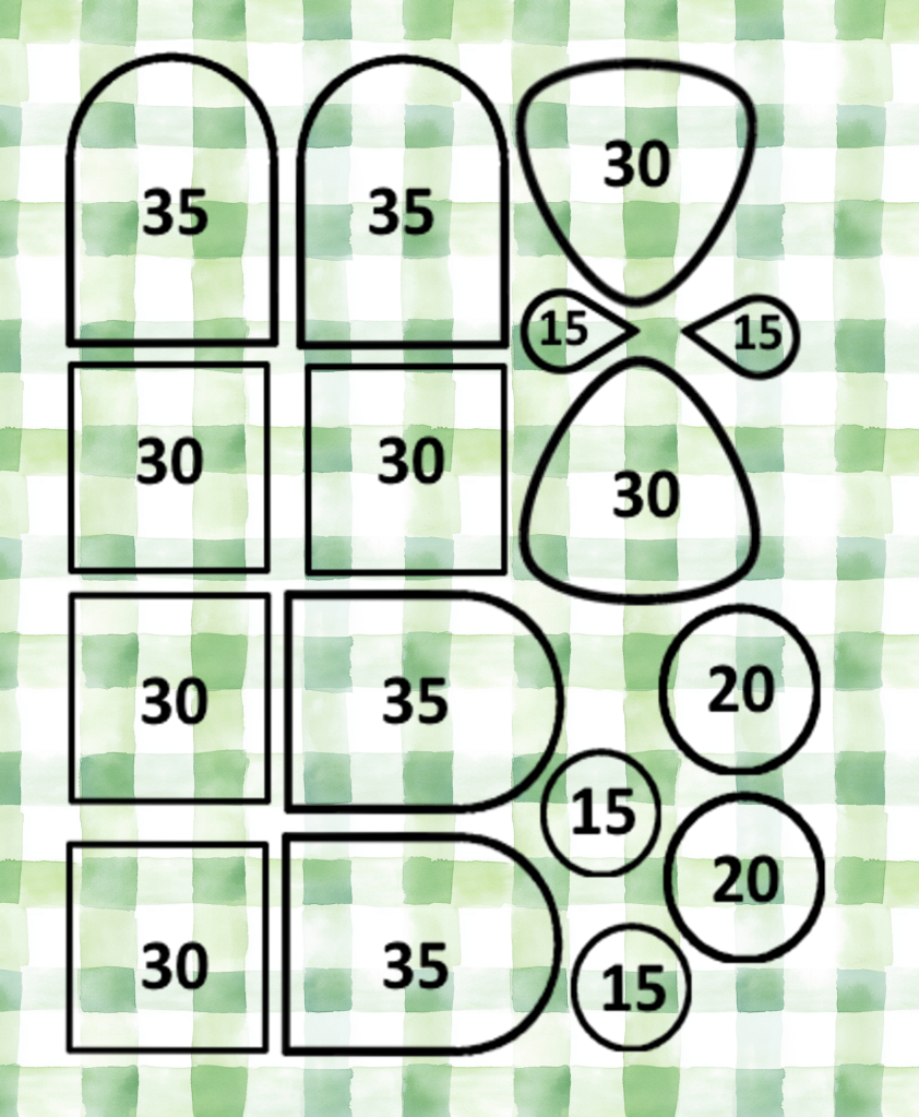 Green Gingham clay transfer sheet B570