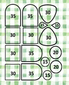 Green Gingham clay transfer sheet B570