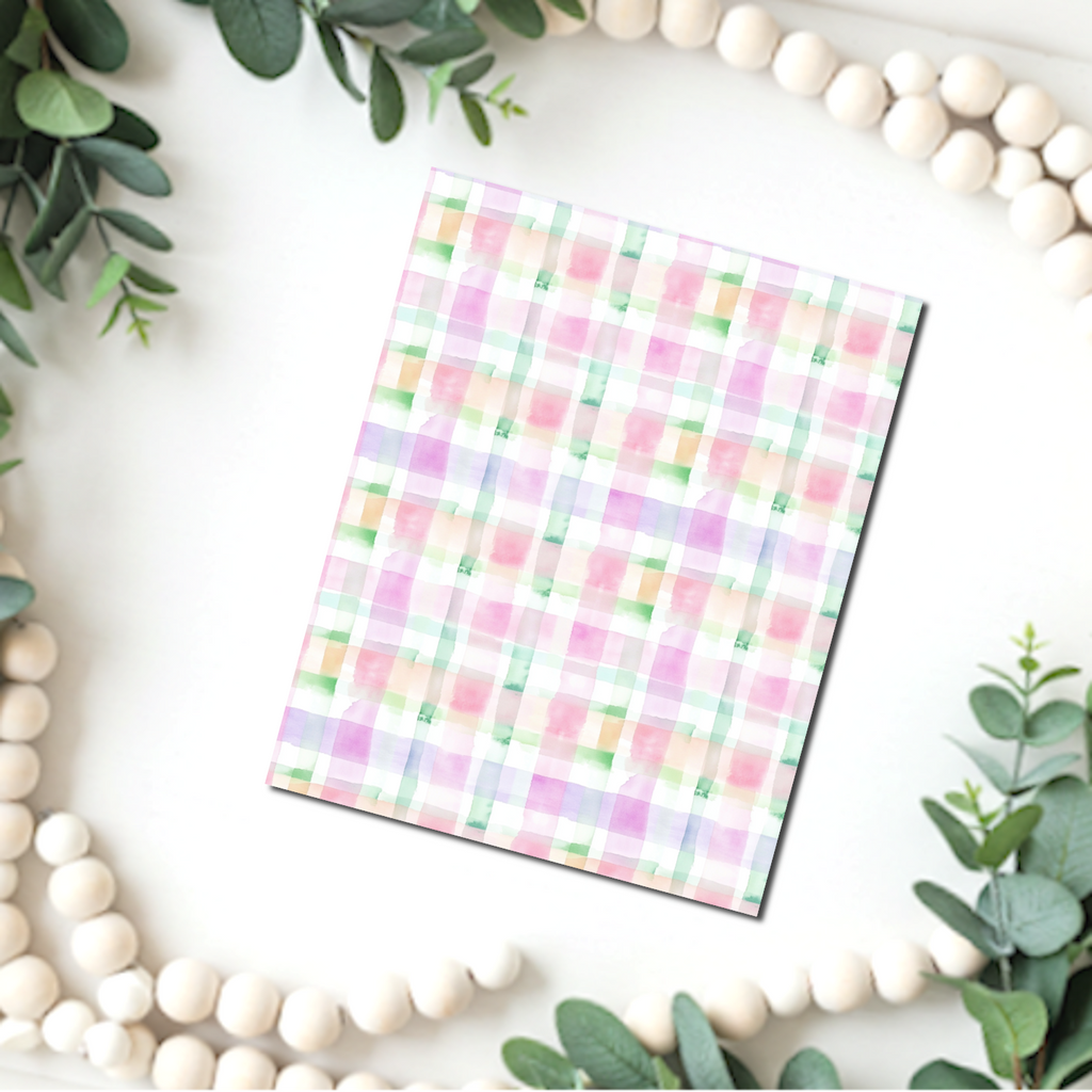 Pastel Gingham clay transfer sheet B571