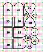 Pastel Gingham clay transfer sheet B571