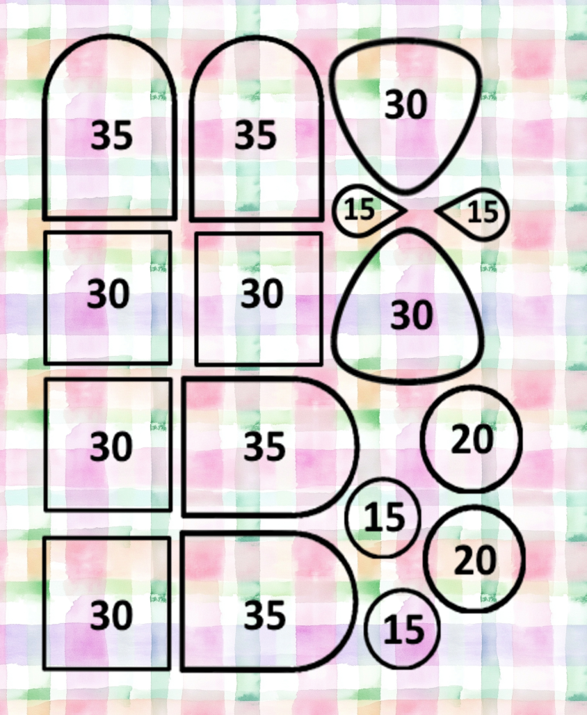 Pastel Gingham clay transfer sheet B571
