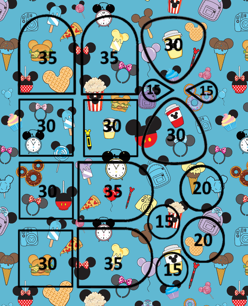 Mouse Ears Park Treats transfer sheet B572