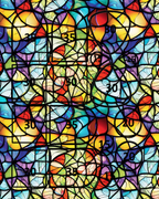 Stained glass clay transfer sheet B607