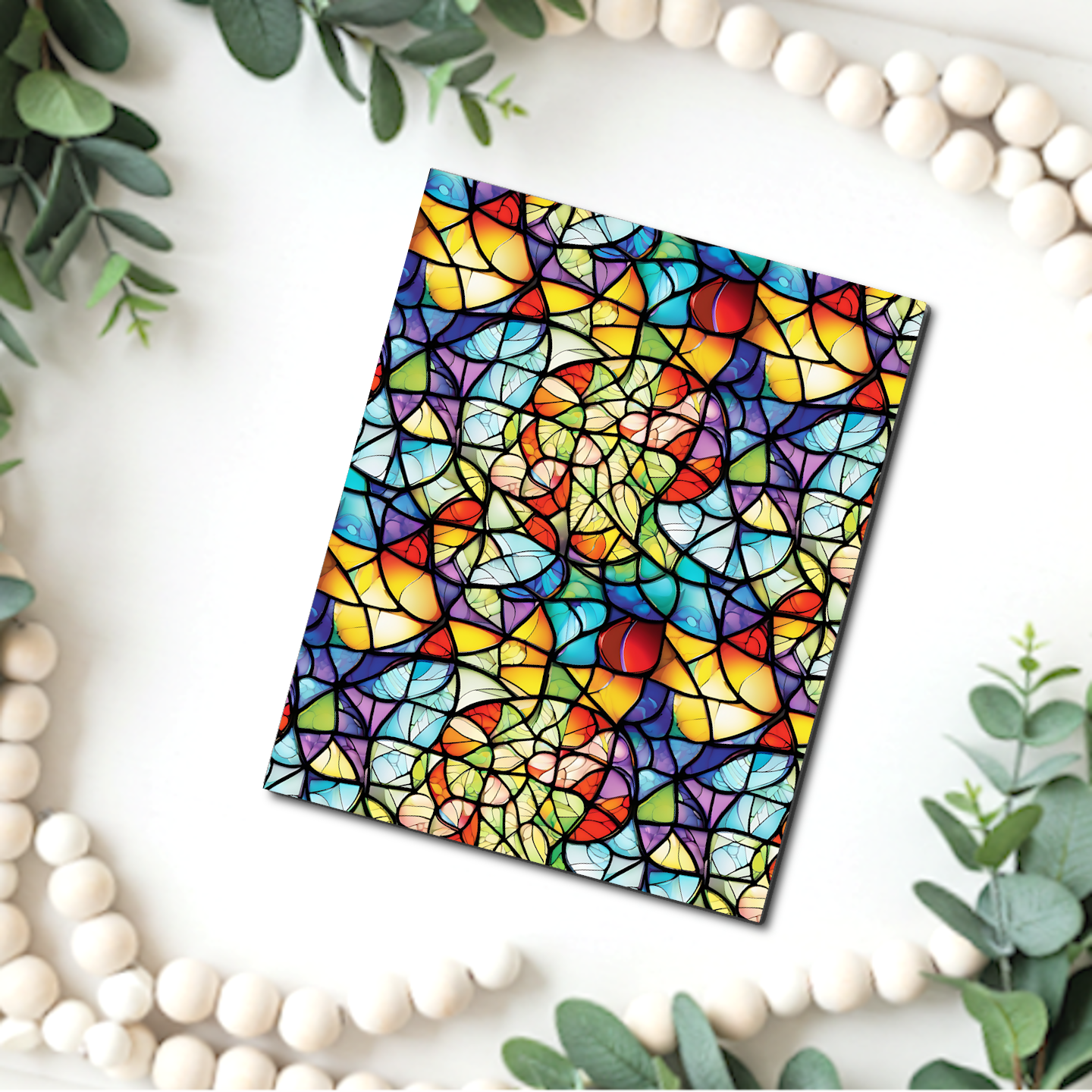 Stained glass clay transfer sheet B607