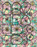 Stained glass clay transfer sheet B608