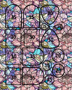 Stained glass clay transfer sheet B609