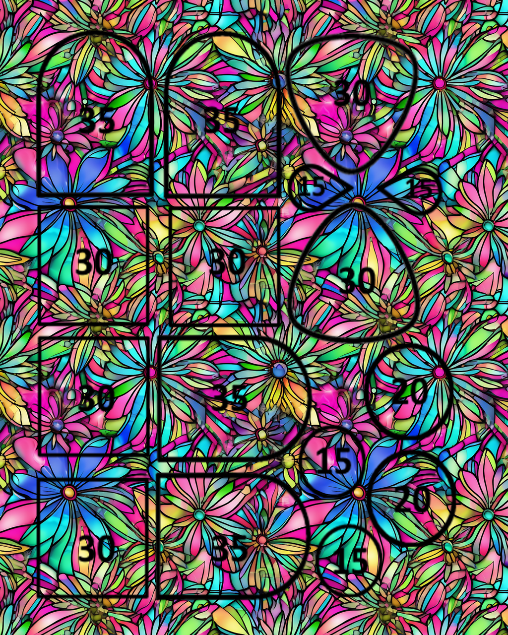 Stained glass clay transfer sheet B610