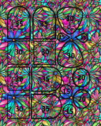Stained glass clay transfer sheet B610
