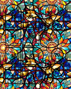 Stained glass clay transfer sheet B613