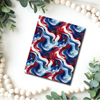 Wavy red white and blue stripes clay transfer sheet B629