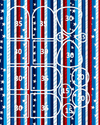 Stars and stripes clay transfer sheet B631