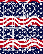 Stars and stripes red white and blue stripes clay transfer sheet B632