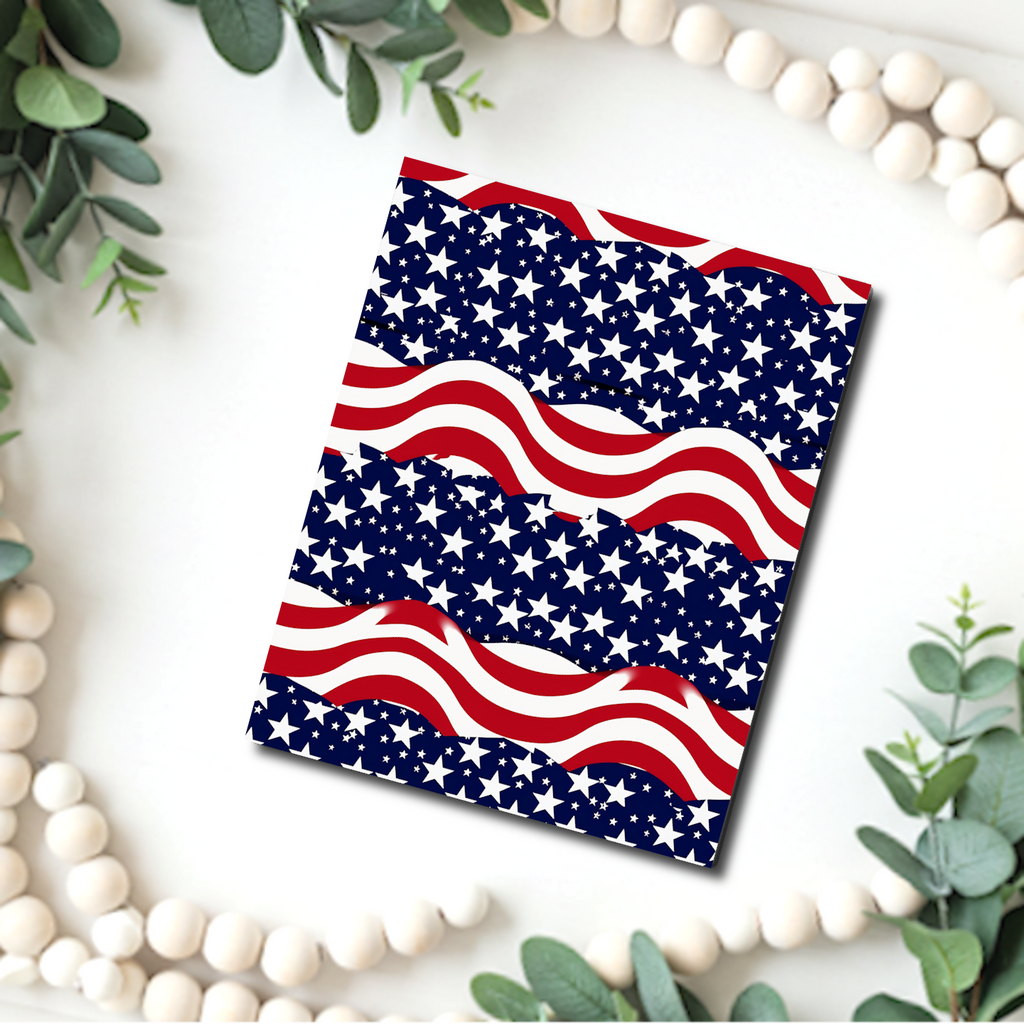 Stars and stripes red white and blue stripes clay transfer sheet B632
