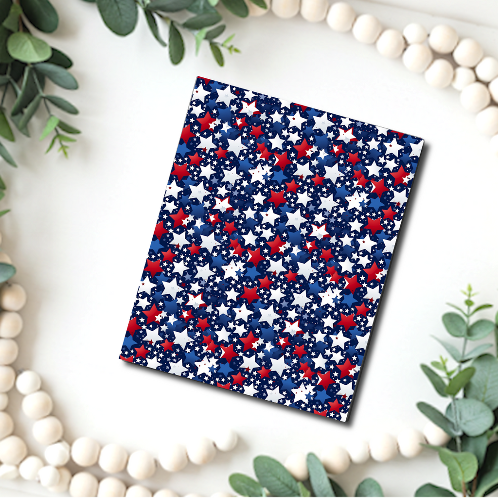 USA Patriotic stars clay transfer sheet B634