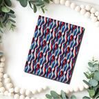 Wavy red white and blue stripes clay transfer sheet B641