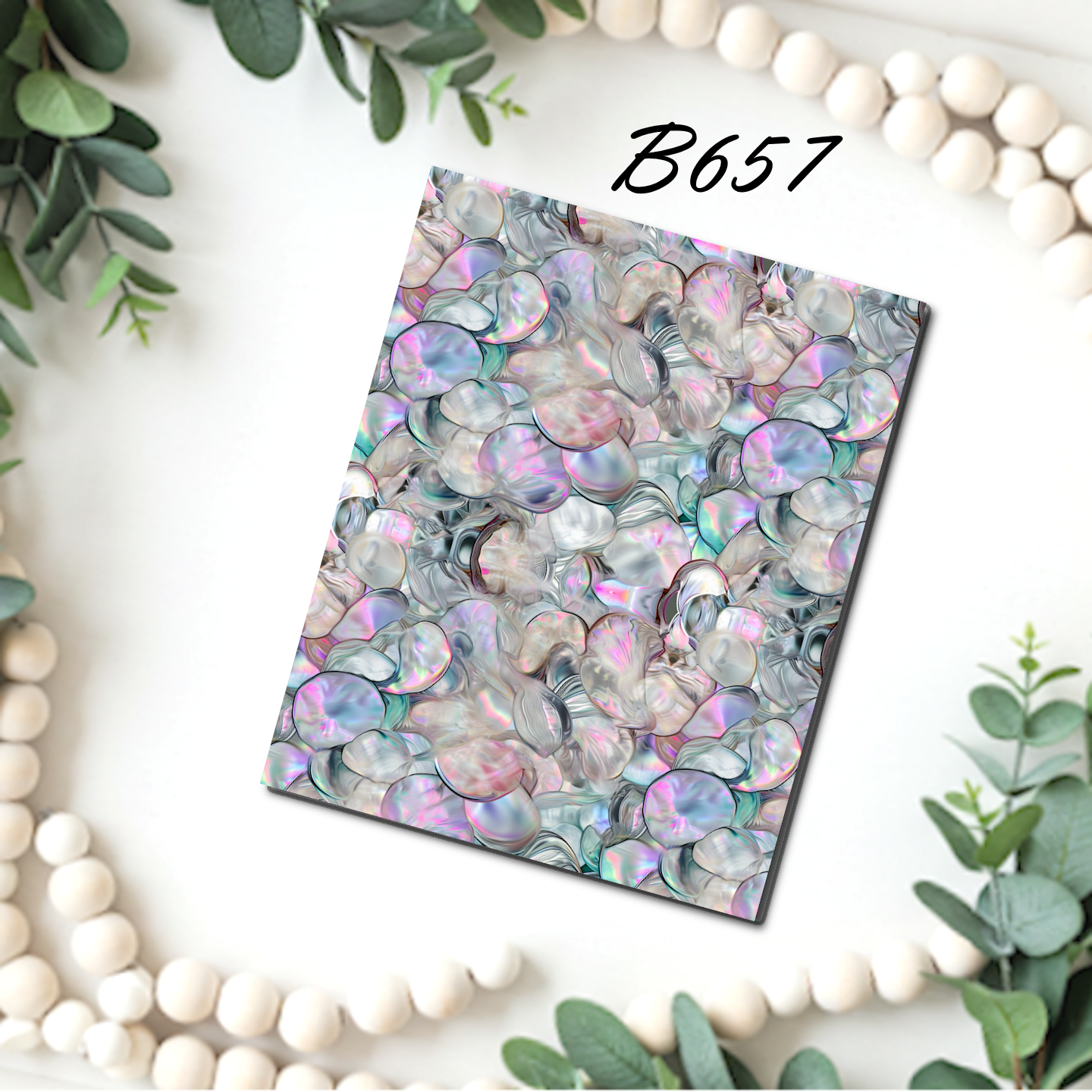 Mother of Pearl water transfer sheet for Polymer clay B657