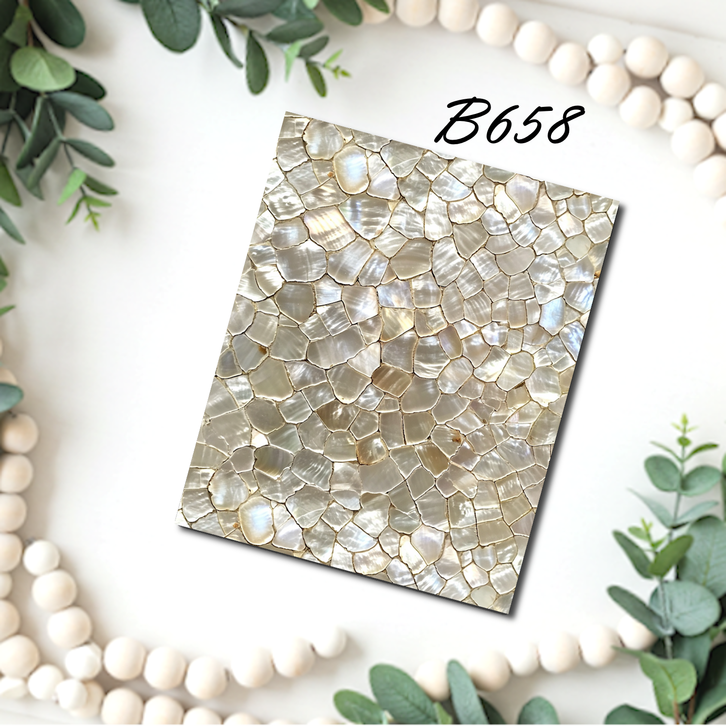Mother of Pearl water transfer sheet for Polymer clay B657