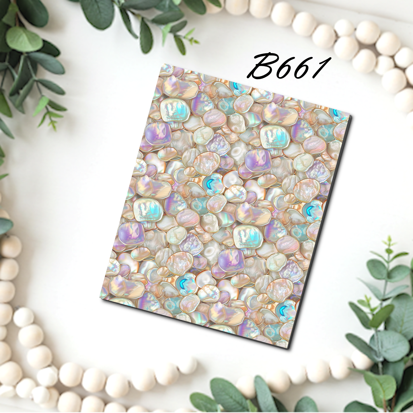 Mother of Pearl water transfer sheet for Polymer clay B657
