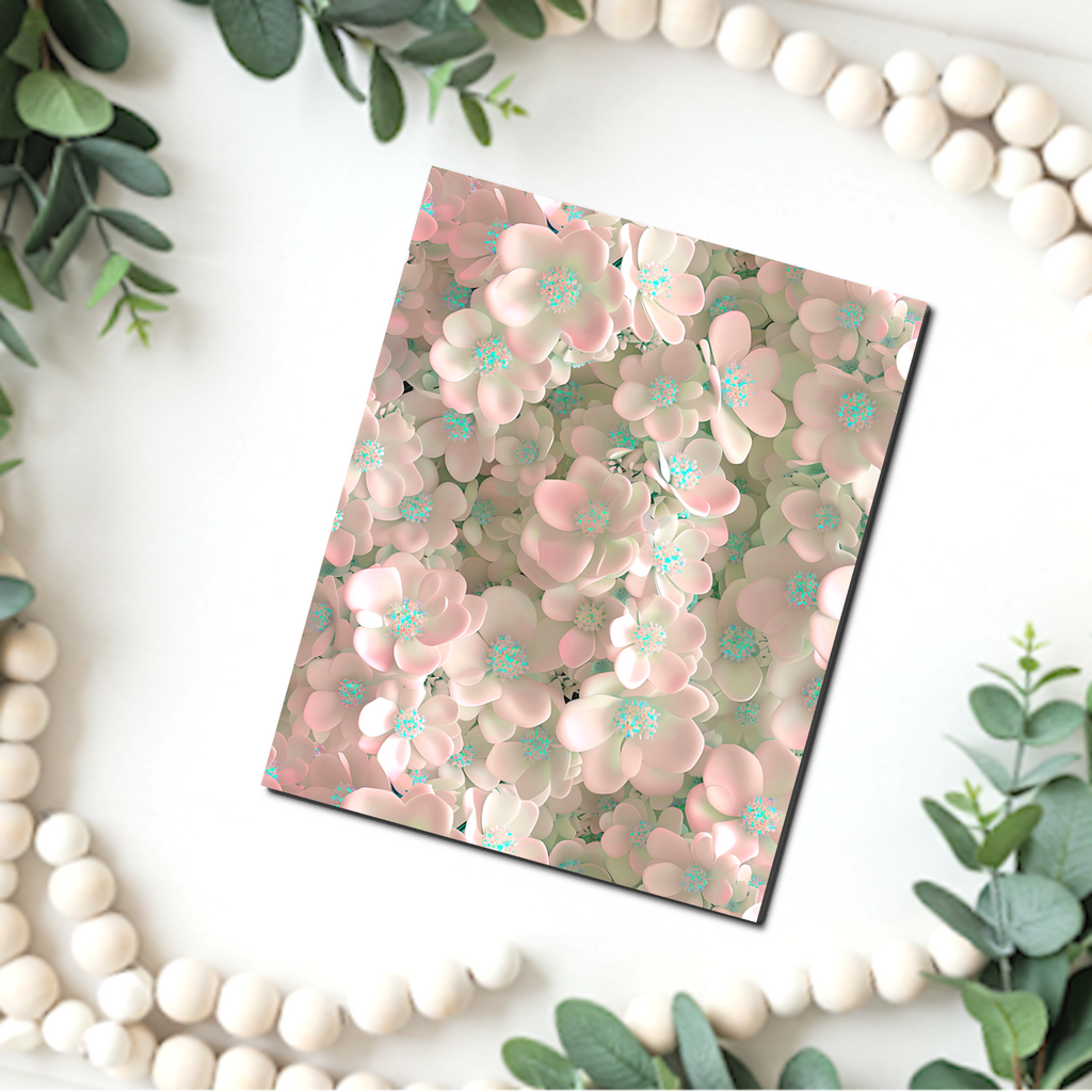 Pink Flowers clay transfer sheet B668