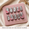 BAS-RELIEF FLOWER Press On Nails