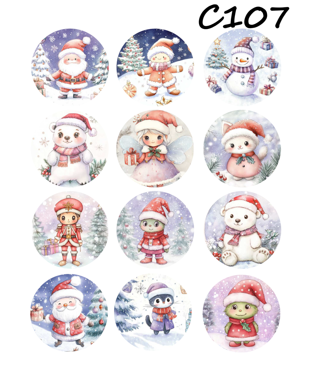 Christmas Animals clay transfer sheet