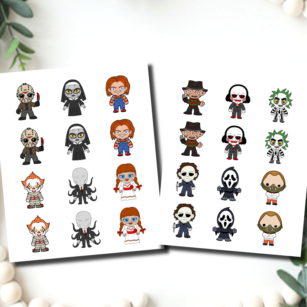 HORROR CHARACTERS Polymer Clay Transfer Sheets
