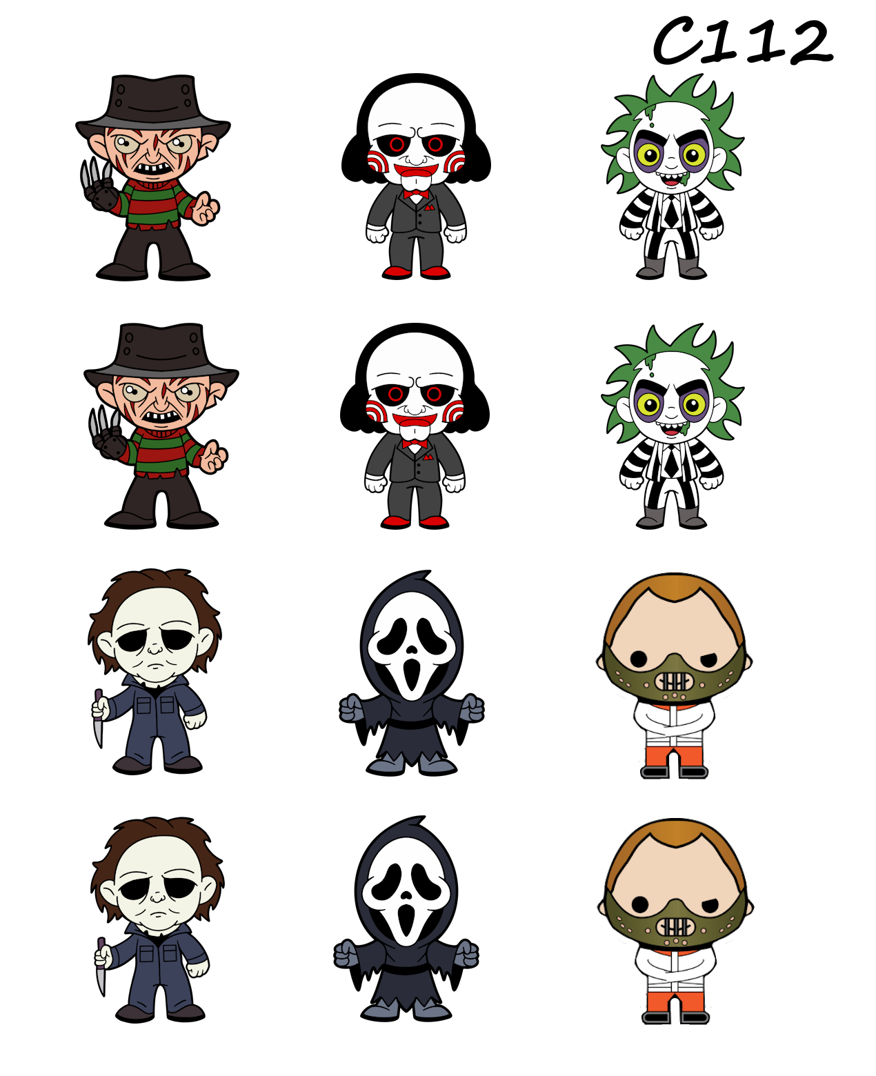 HORROR CHARACTERS Polymer Clay Transfer Sheets