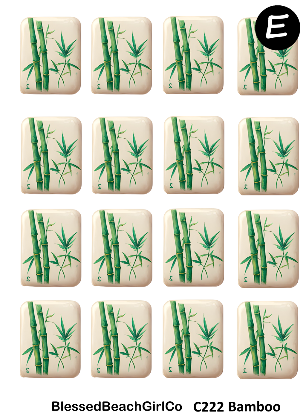 Mahjong Emerald Peacock Tiles transfer sheet cutter set  C222