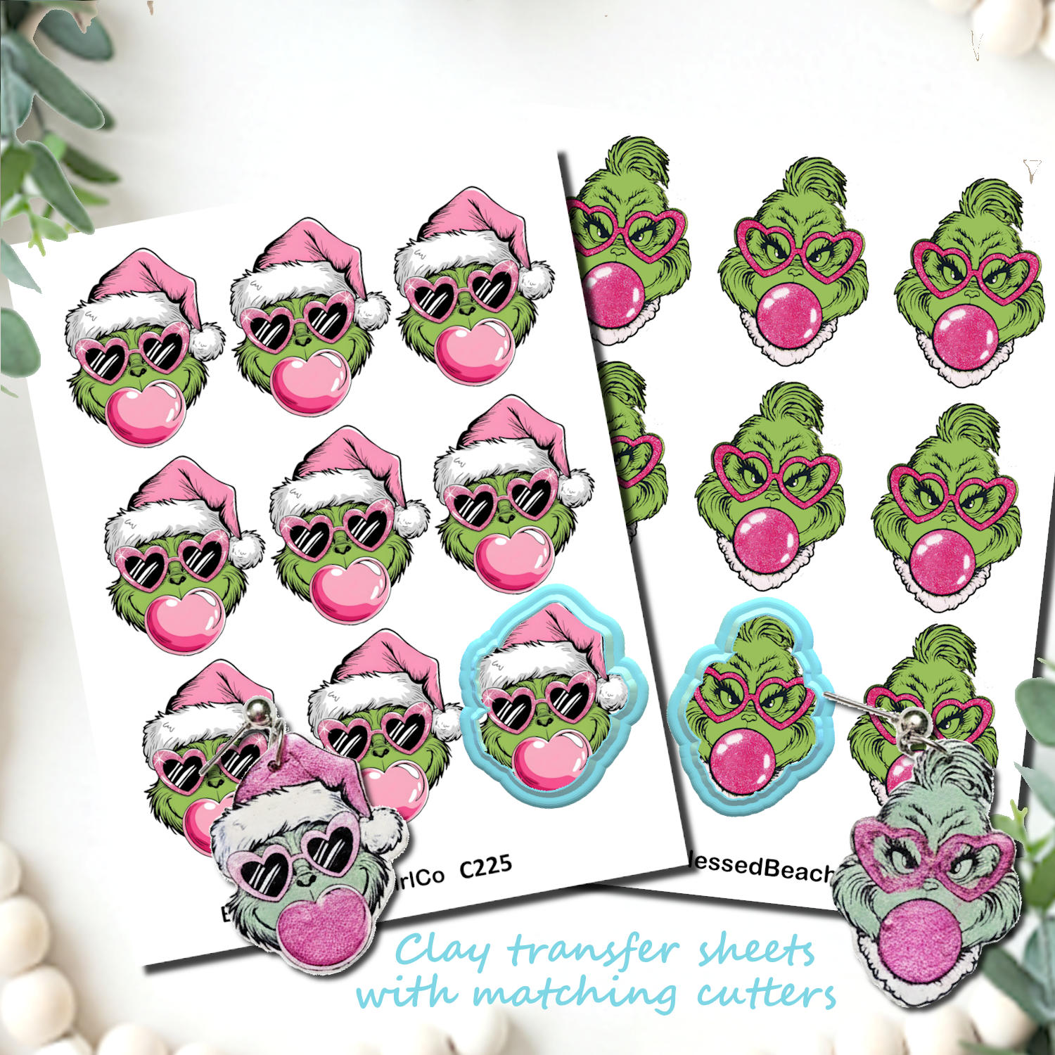 GRINCH Bubble Gum transfer sheet cutter set