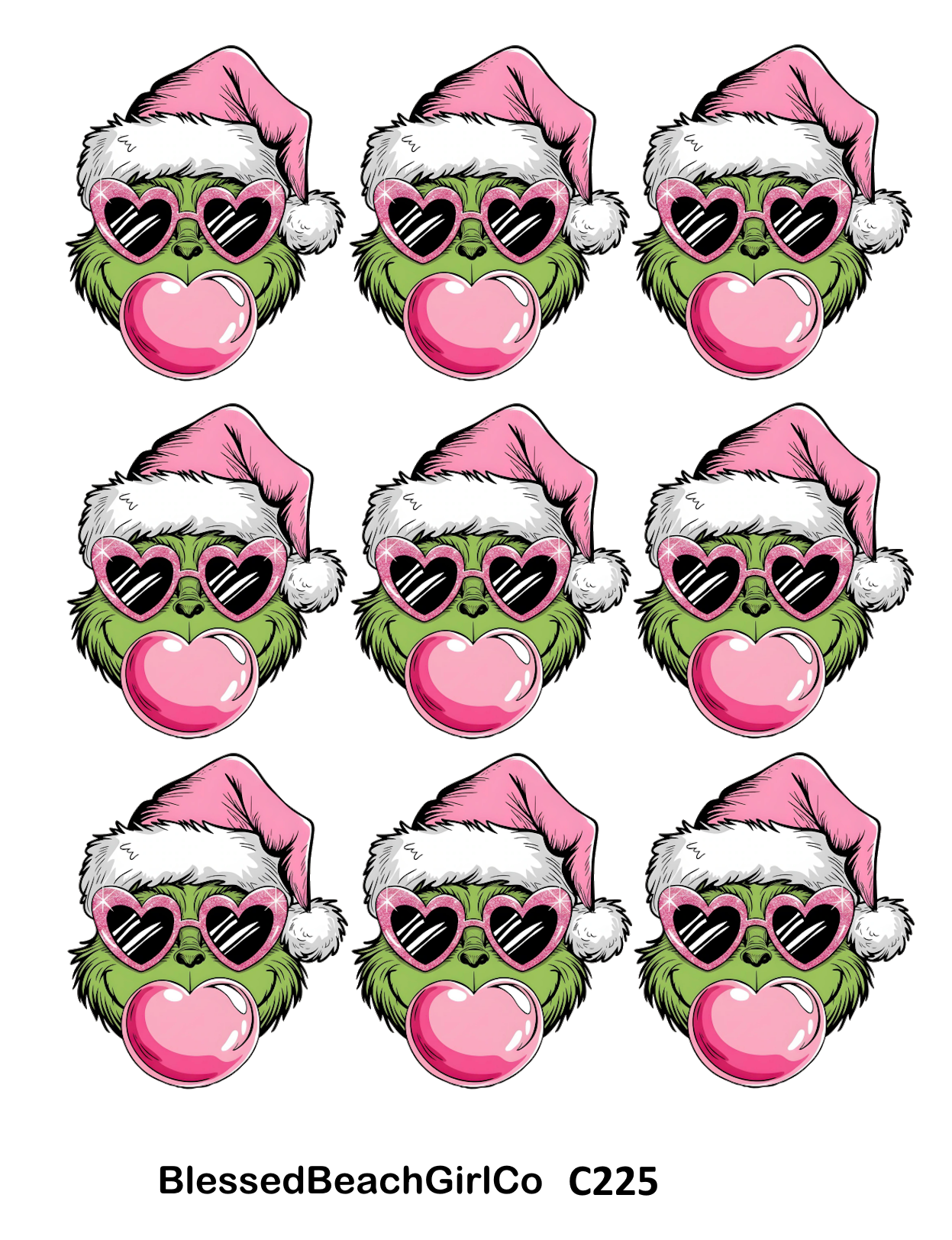 GRINCH Bubble Gum transfer sheet cutter set