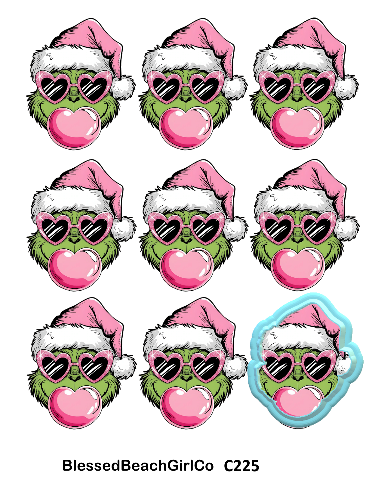 GRINCH Bubble Gum transfer sheet cutter set