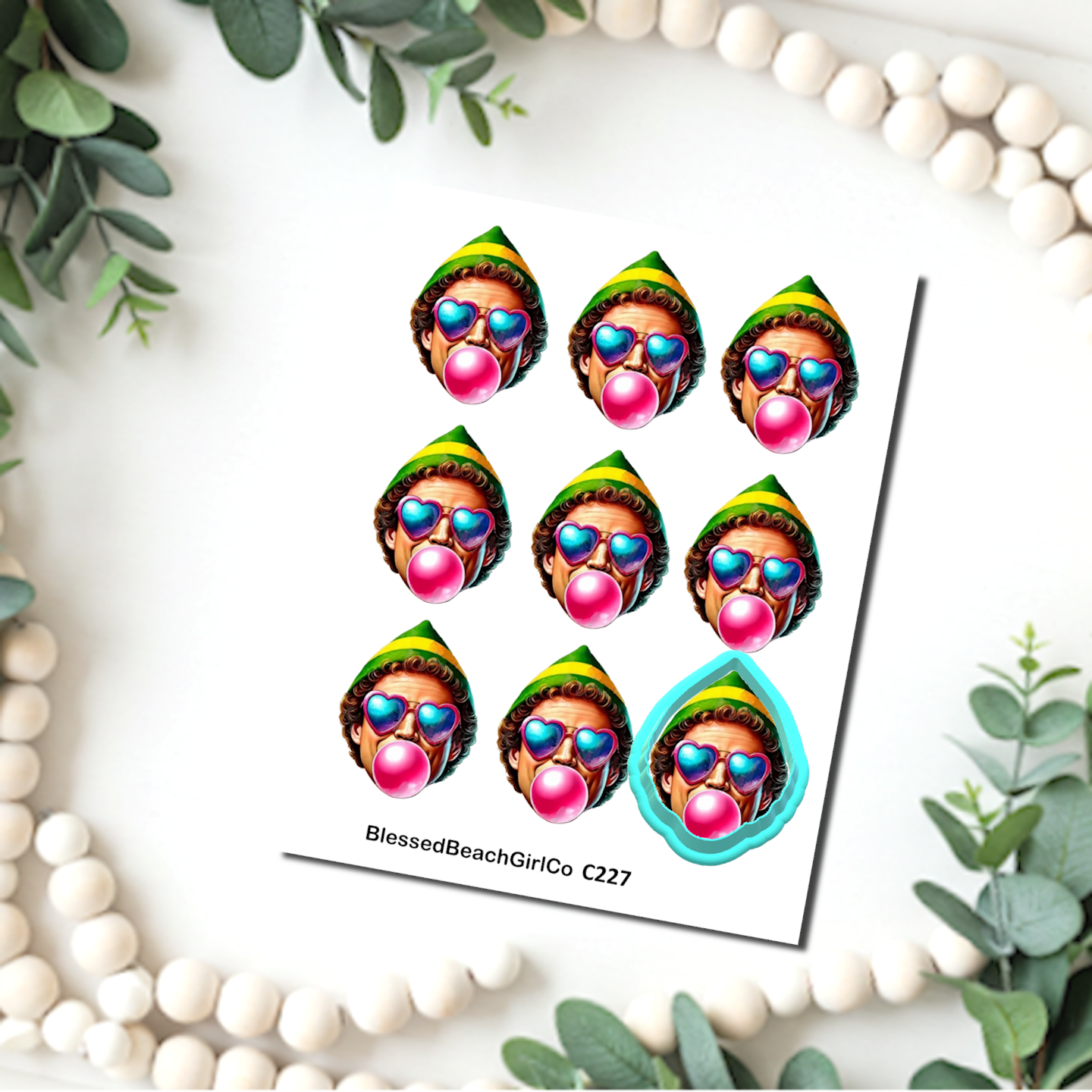 Buddy the ELF Bubble Gum transfer sheet cutter set