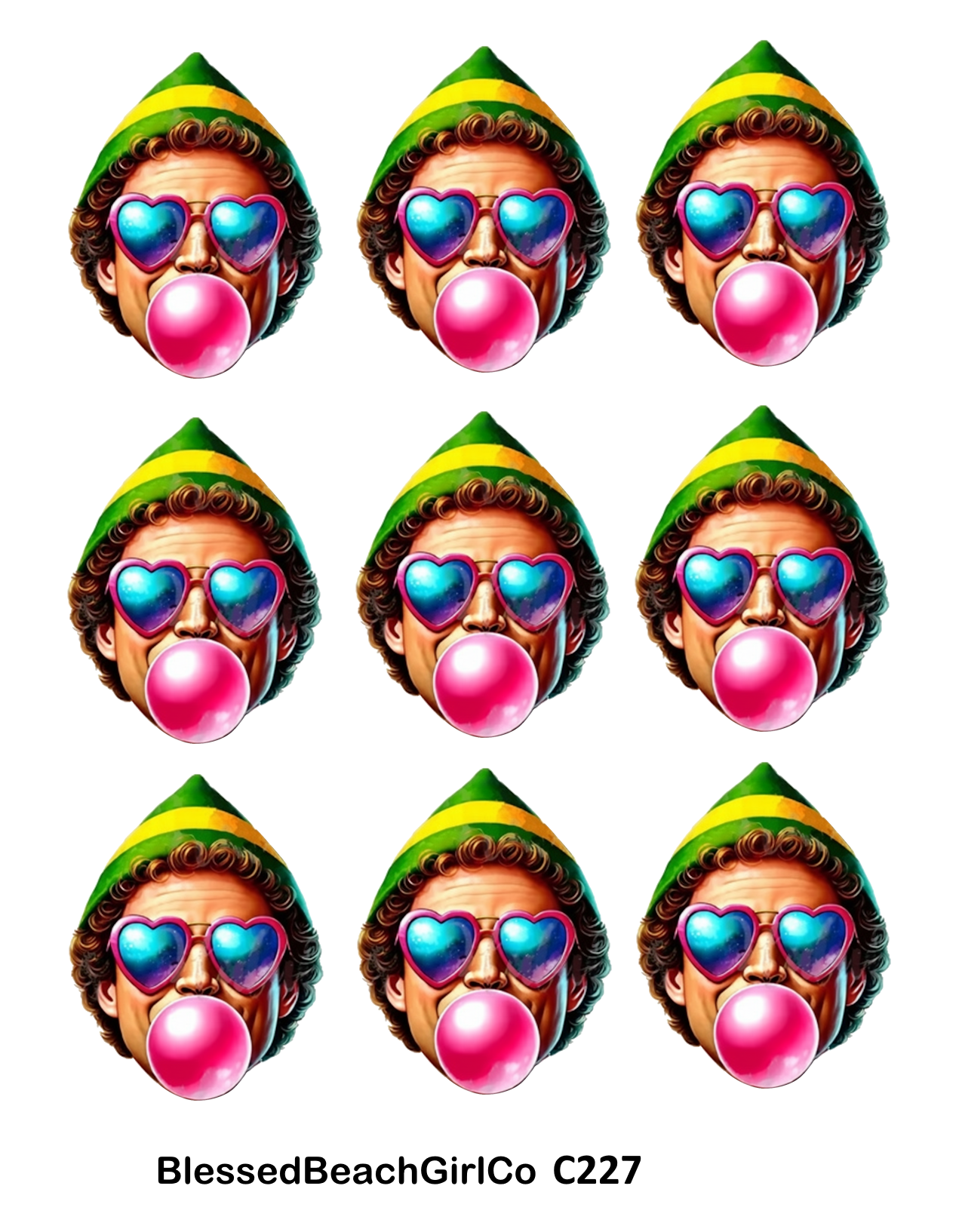 Buddy the ELF Bubble Gum transfer sheet cutter set