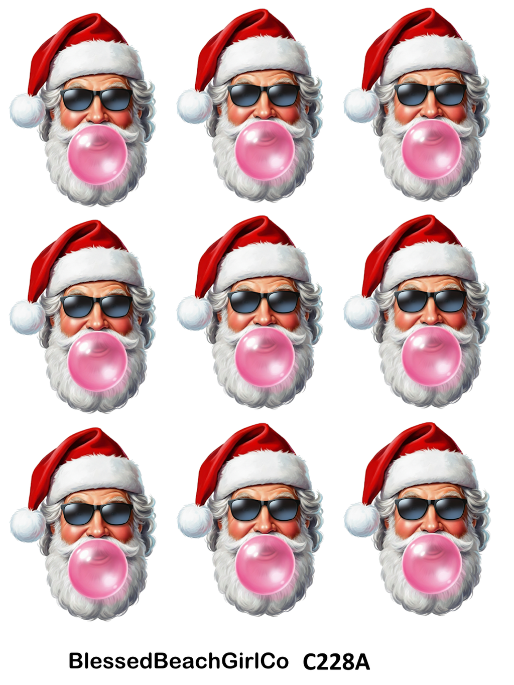 Santa Bubble Gum transfer sheet cutter set C228