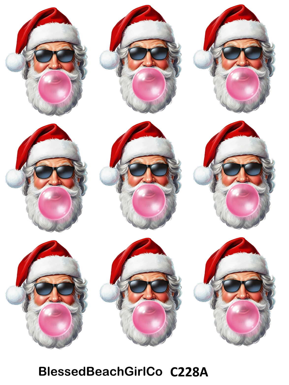 Santa Bubble Gum transfer sheet cutter set C228