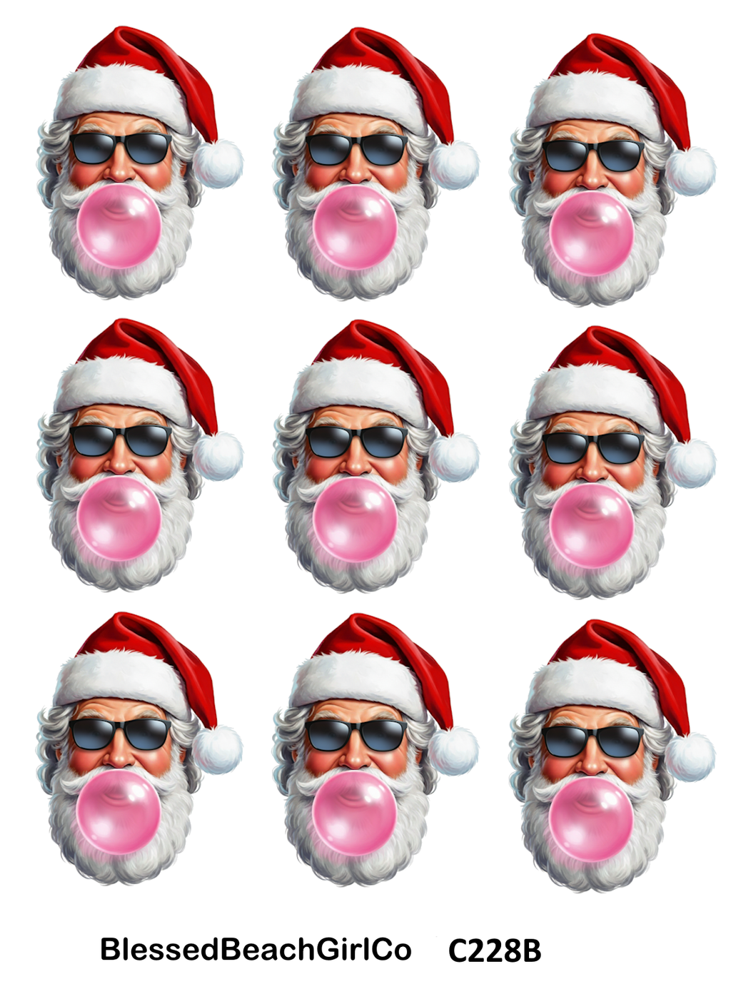 Santa Bubble Gum transfer sheet cutter set C228