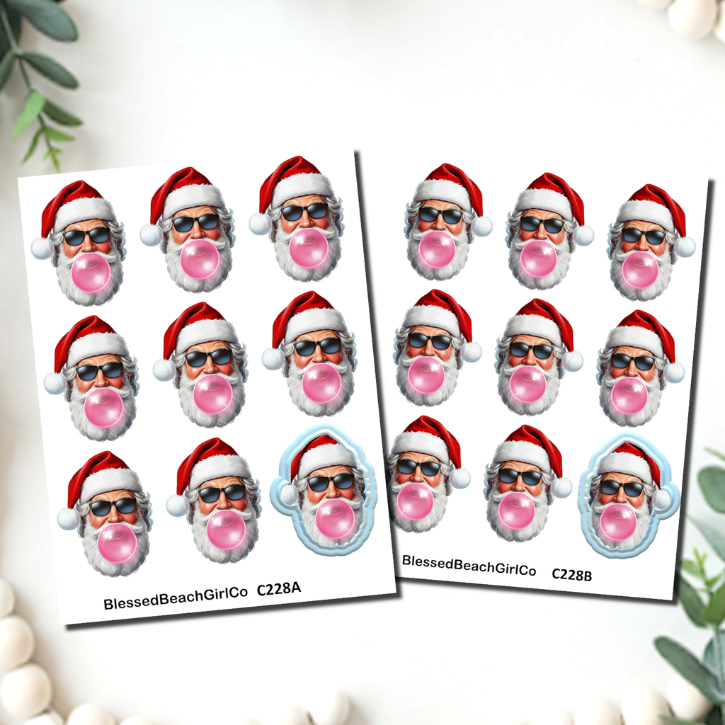 Santa Bubble Gum transfer sheet cutter set C228