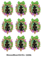 Wicked Witch croquette bow cutter and transfer sheet C229