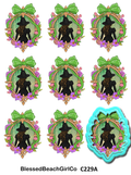 Wicked Witch croquette bow cutter and transfer sheet C229