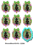 Wicked Witch croquette bow cutter and transfer sheet C229