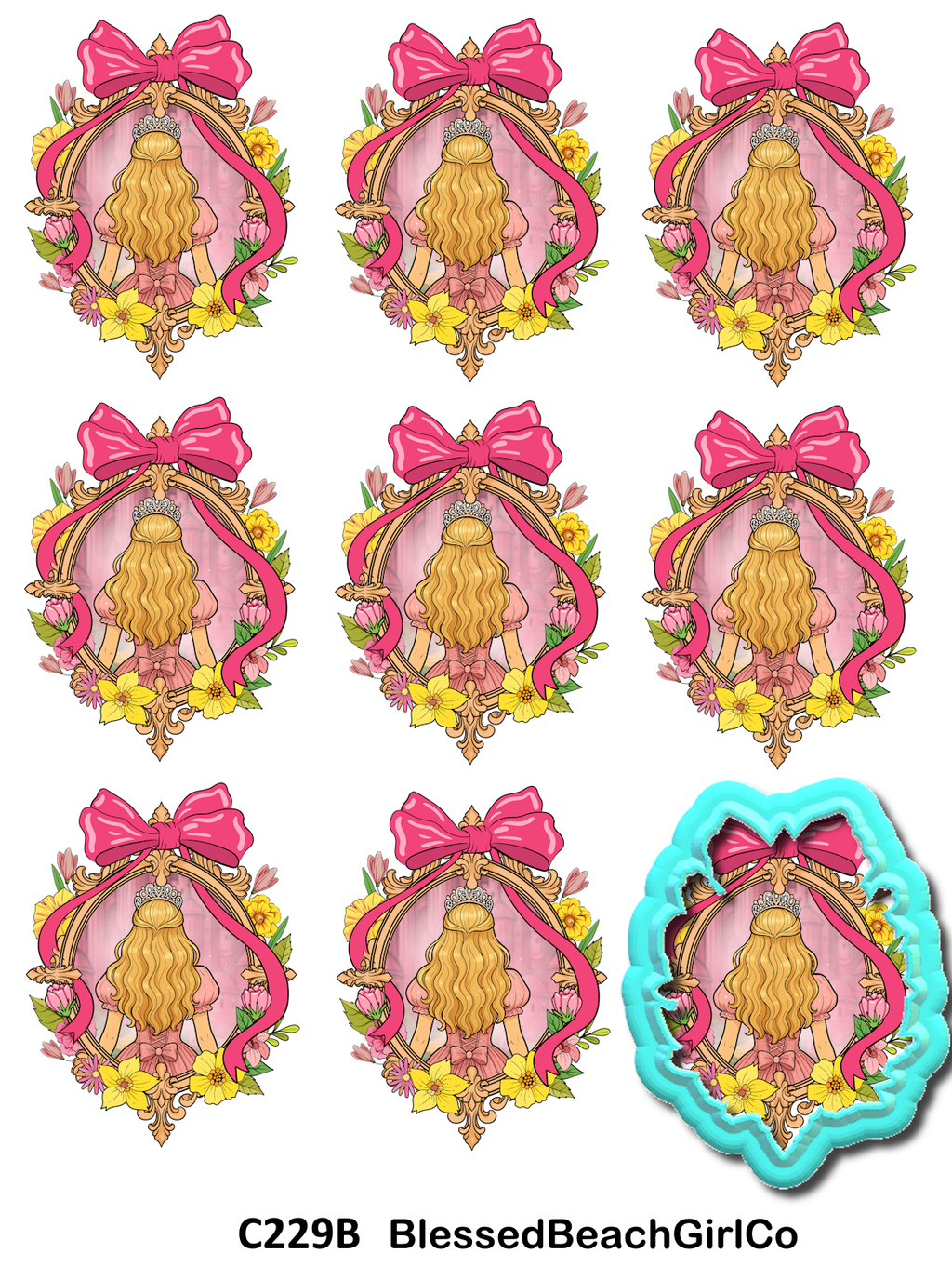 Wicked Witch croquette bow cutter and transfer sheet C229