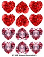 Jewel Hearts cutter and transfer sheet C230