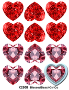 Jewel Hearts cutter and transfer sheet C230