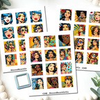 POP Art Women 1" cutter and transfer sheet